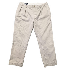 Vintage Polo Ralph Lauren Pants Mens 40x30 Khaki Ethan Pleated Chino Classic Fit