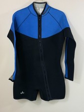 Oceanic Stash 3mm Black Blue Neoprene Shorty Wetsuit Large Scuba Dive Surf