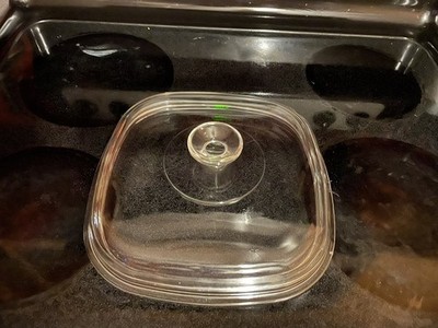 VTG Pyrex Large Glass lid only Clear square Dome Casserole corningware A12C 10''