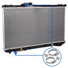 Aluminum Radiator with Universal Oil Hose Clamps Kit for 2001-2005 Lexus IS300