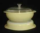 PYREX - 3 pc. PALE YELLOW Casserole, Cake Dish & Knob Lid Set
