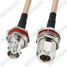 N Female to BNC Female Jack Nut Bulkhead Lot RF Pigtail RG400 Coax Coaxial Cable