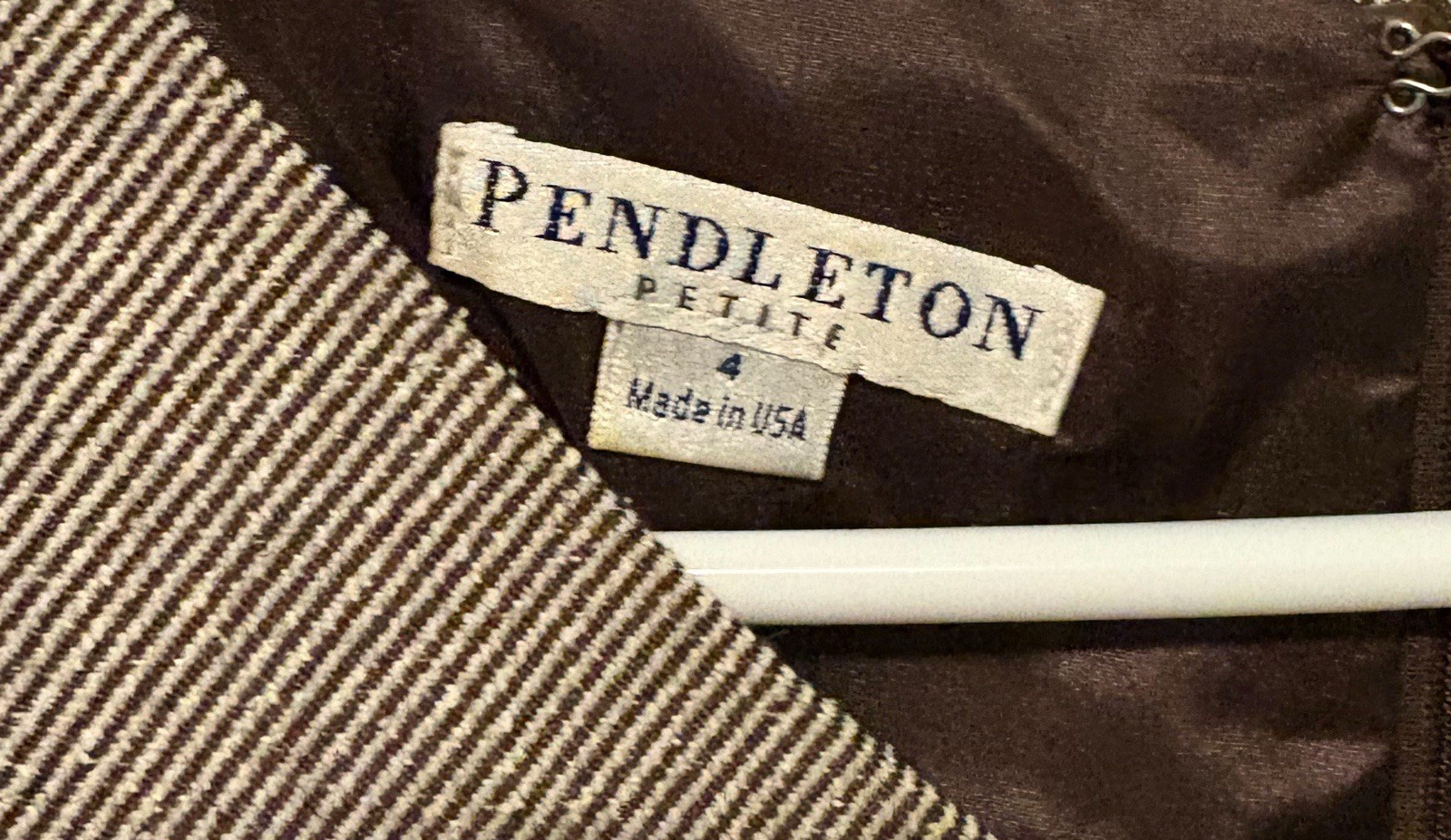 Pendleton Petite 4P Brown Herringbone Sleeveless … - image 3