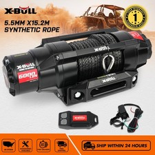 X-bull 6000lb Electric Winch 12v Dc Synthetic Rope Truck Towing Boat Atv Utv 4wd