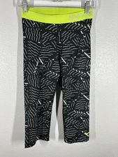 Nike Pro Compression Leggings Mens Medium Black Geometric 3/4 Dri-FIT Running