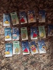 Lot of 16 Cute Mini Summer Foods Bag Clips  Keyrings Novelty Backpack Charms Ne