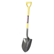 Round Point Shovel, 14 ga Not Applicable Blade, Steel Blade, Standard Step, 27