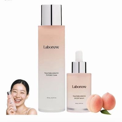 Peach Skincare Set, PDRN Peach Toner & EGF Peach Serum, 2-Step Korean