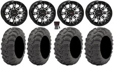 System 3 St-6 12 Wheels Black 25 Mud Lite At Tires Honda Foreman Rancher Sra