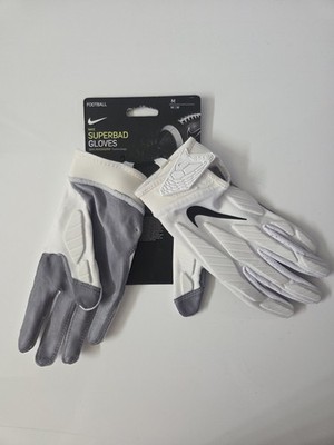 Adult White Nike Superbad Football Gloves CJ9783-184 Medium