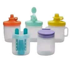 PYREX LITTLES 10 pc Silicone Baby Toddler Feeding Set 5 Pouches and Lids SEALED