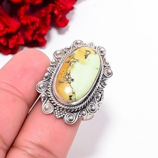 Turquoise - Tibet Fine Art Oxidised 925 Sterling Silver Ring S.10 R102453