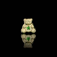 14K Gold 8mm Teddy Bear CZ Stud Earrings