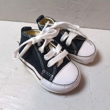 Converse Black Canvas Baby Crib Shoes Infant Size 2 Chuck Taylor All Star