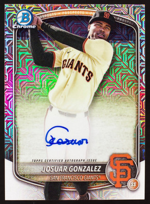 2025 Bowman Chrome Mega Box Mojo Auto Josuar Gonzalez #BMA-JG (RC) Giants