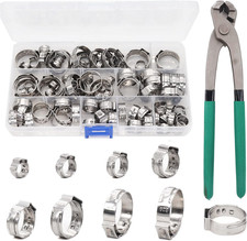Single Ear Hose Clamps, Oetiker Clamps, 92Pcs 6.0Mm-22.6Mm Crimp Pipe Clamps As