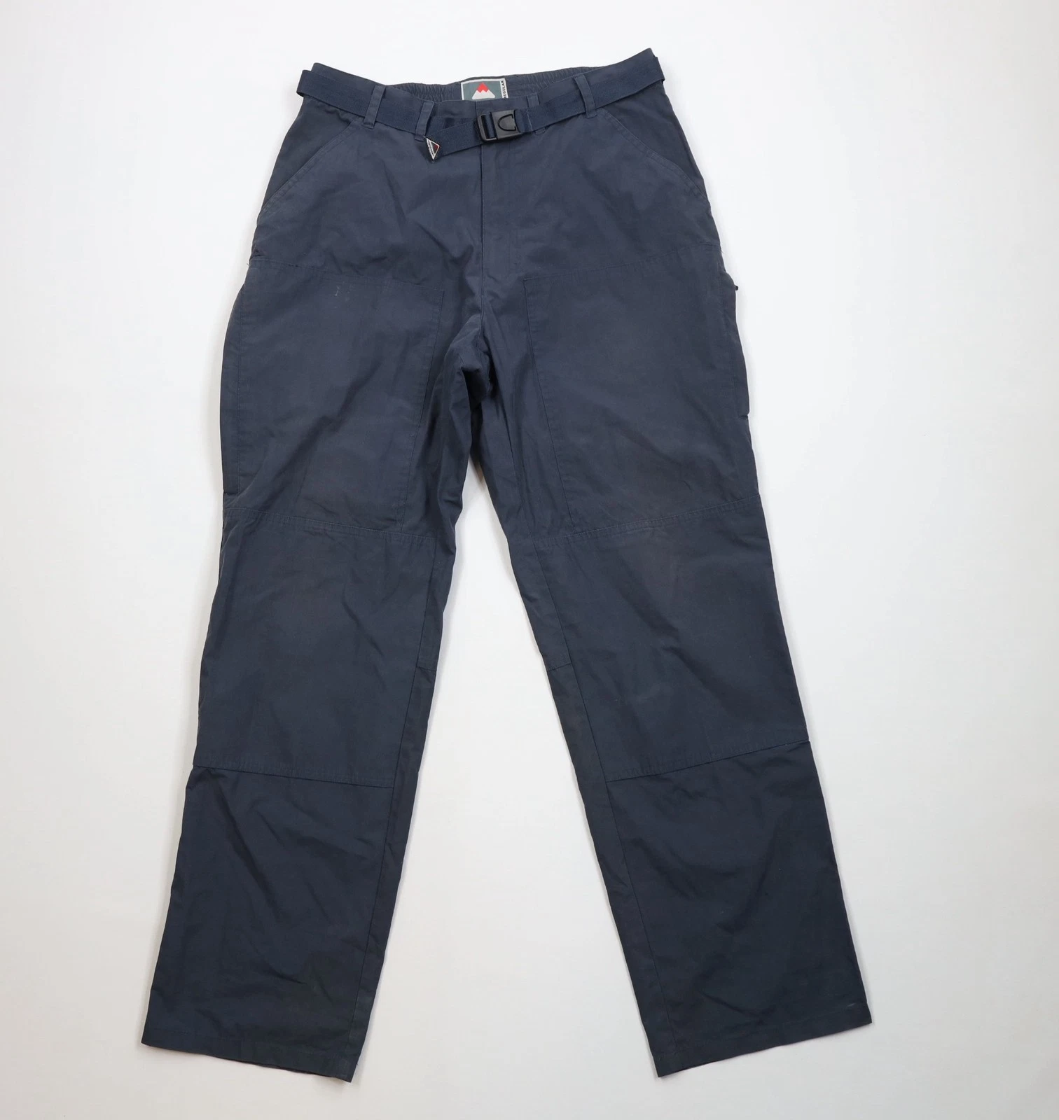 Vtg 90s Streetwear Mens 32 Faded Belted Outdoor Hiking Trekking Pants Steel Blue