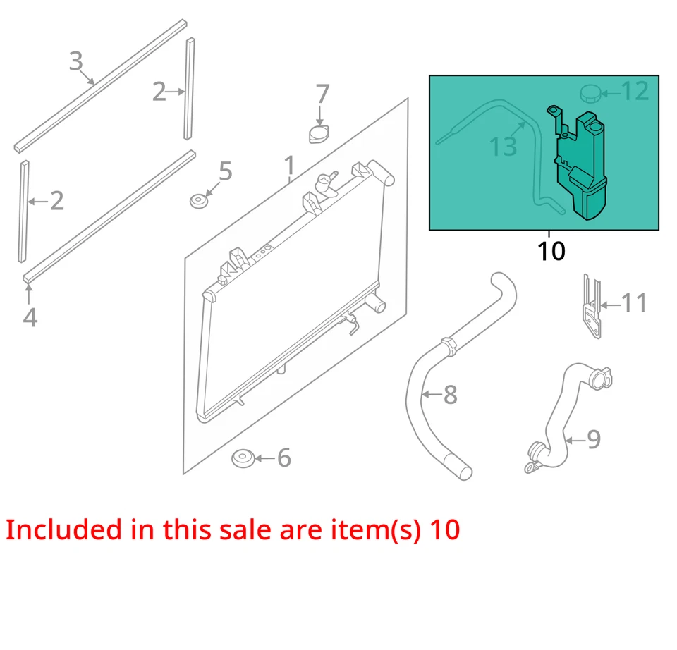 Nissan Pathfinder 2019 botella de desbordamiento de refrigerante OEM 56 k millas - LKQ429558261 Foto 4 de 4