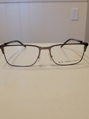 ARMANI EXCHANGE AX1070 Matte Black Rectangle Frame 56 17 NEW
