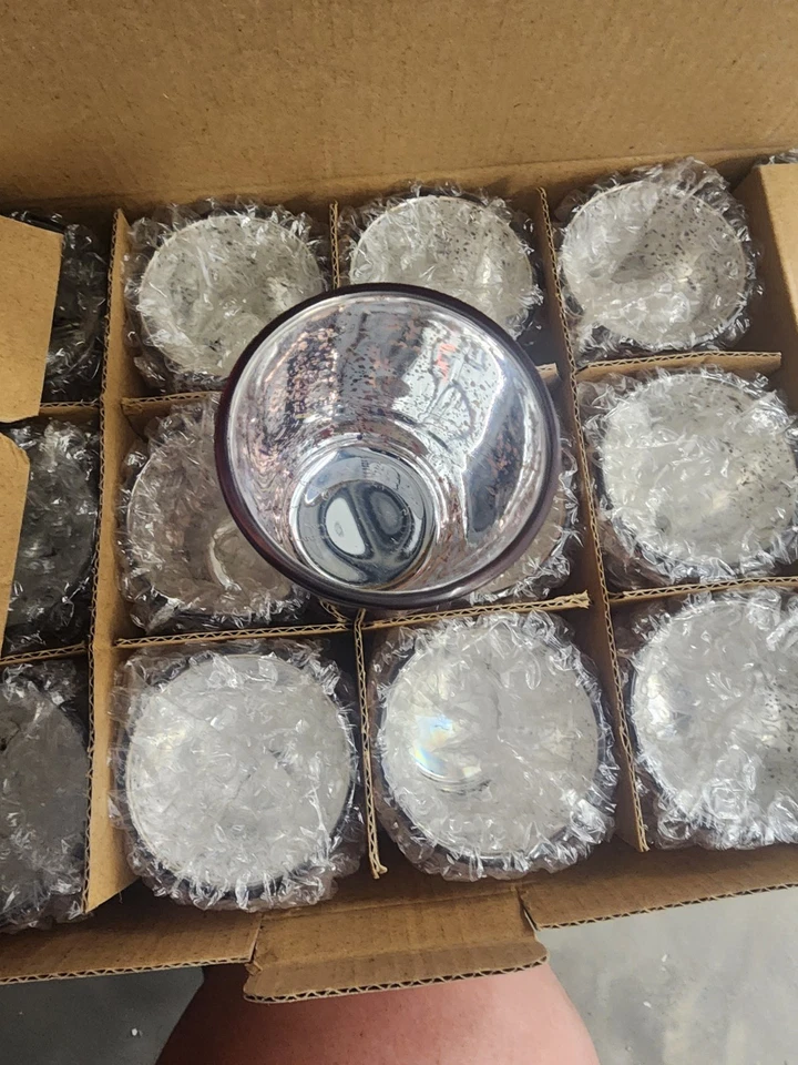 Candelabros votivos Volens de vidrio mercurio oro rosa 35 piezas Foto 3 de 4