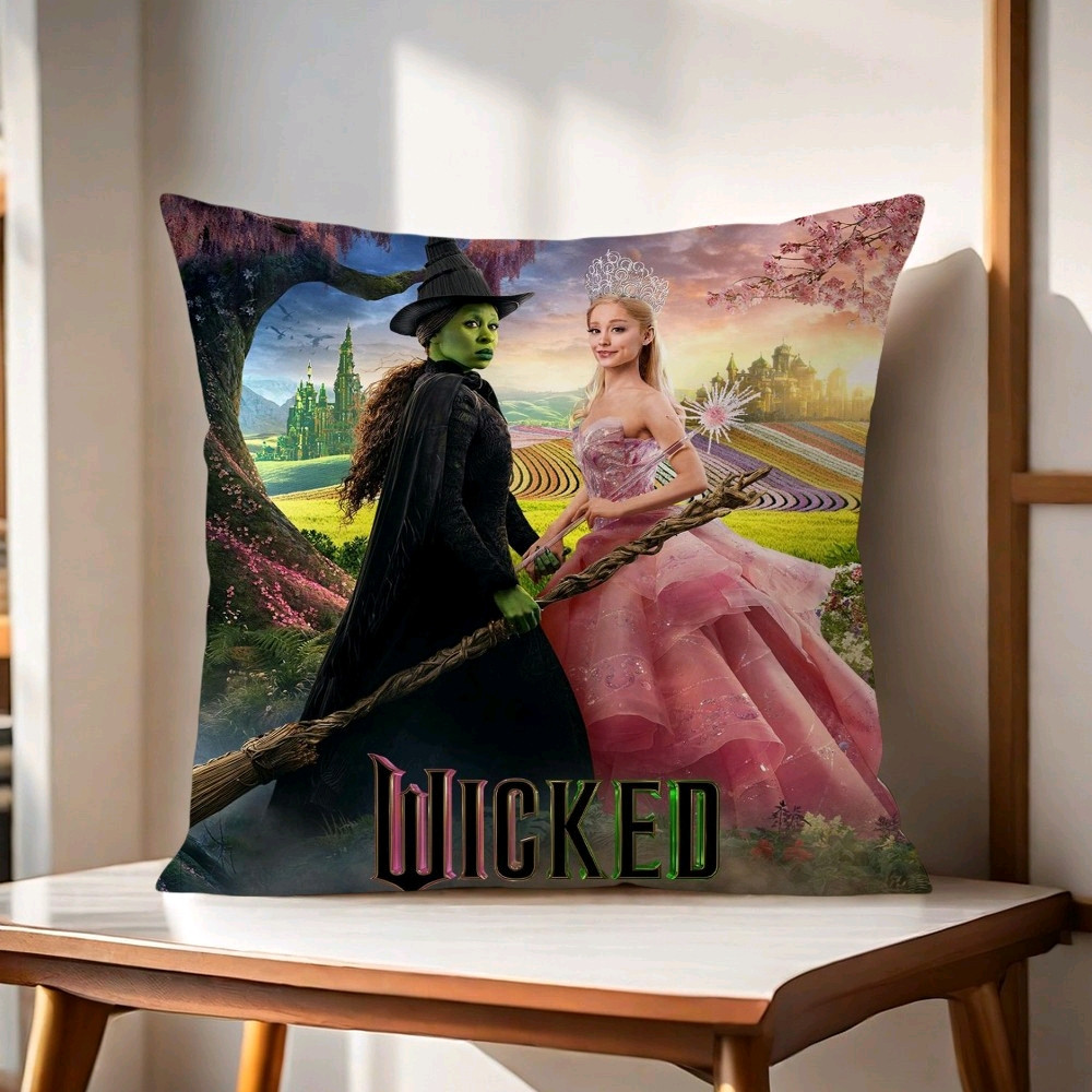 Wicked Movie Elphaba & Glinda Ariana Grande Themed Pillowcase Polyester 40x40cm