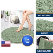 OLANLY 30-inch Round Bathroom Rugs, Extra Soft And Absorbent Chenille Bath