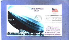 GRAF ZEPPLIN German 1928 Airship Blue Image Cachet Flag First Day PM