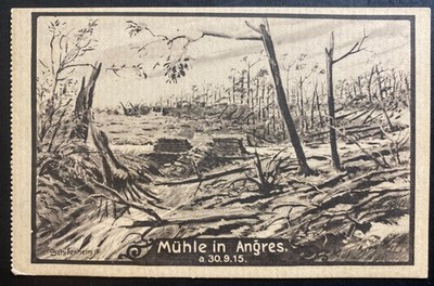 Mint Germany Picture Postcard Feldpost 1915 mill in angres