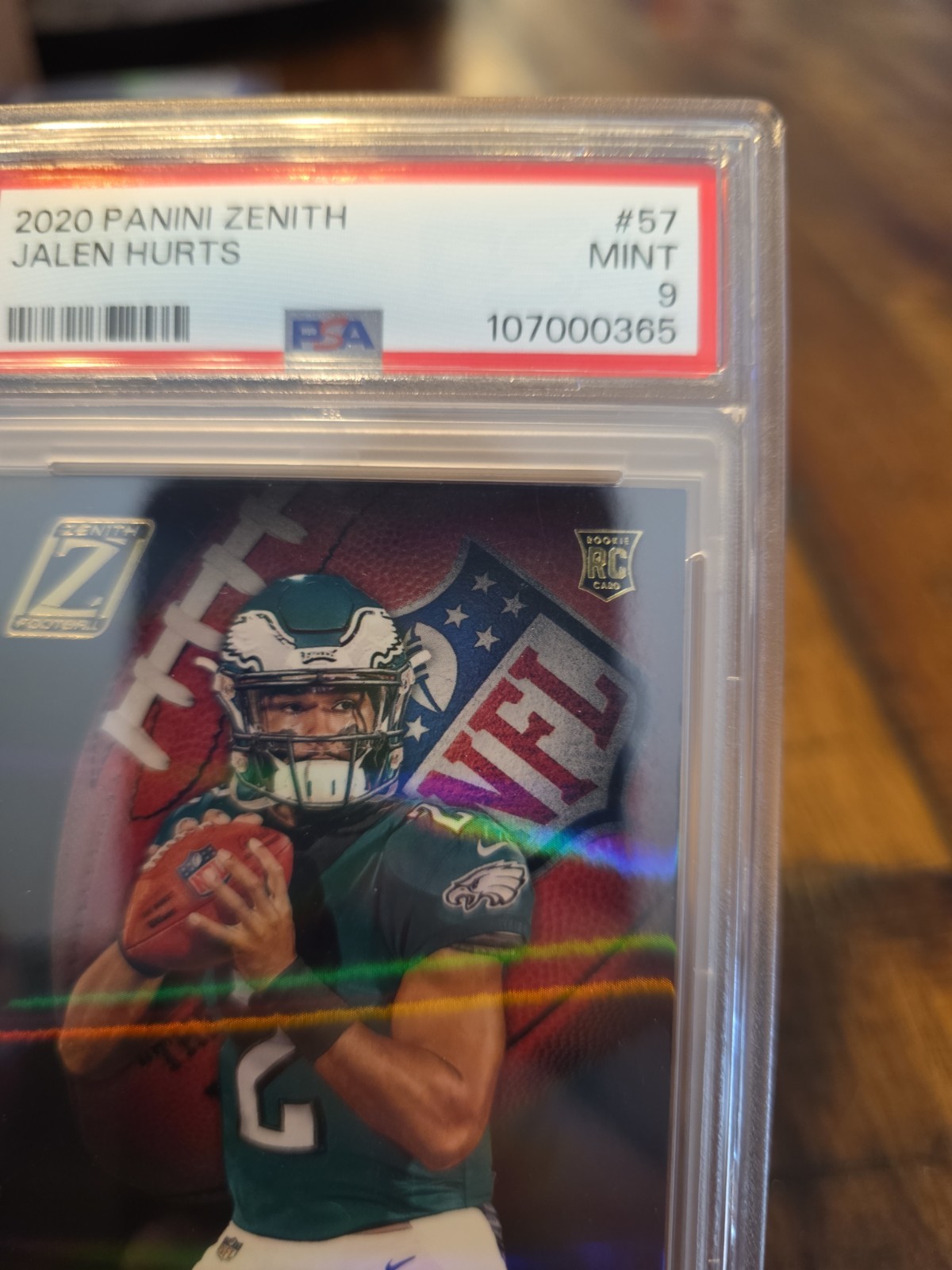 2020 Panini Zenith Jalen Hurts Rc #57 Psa 9 view 2