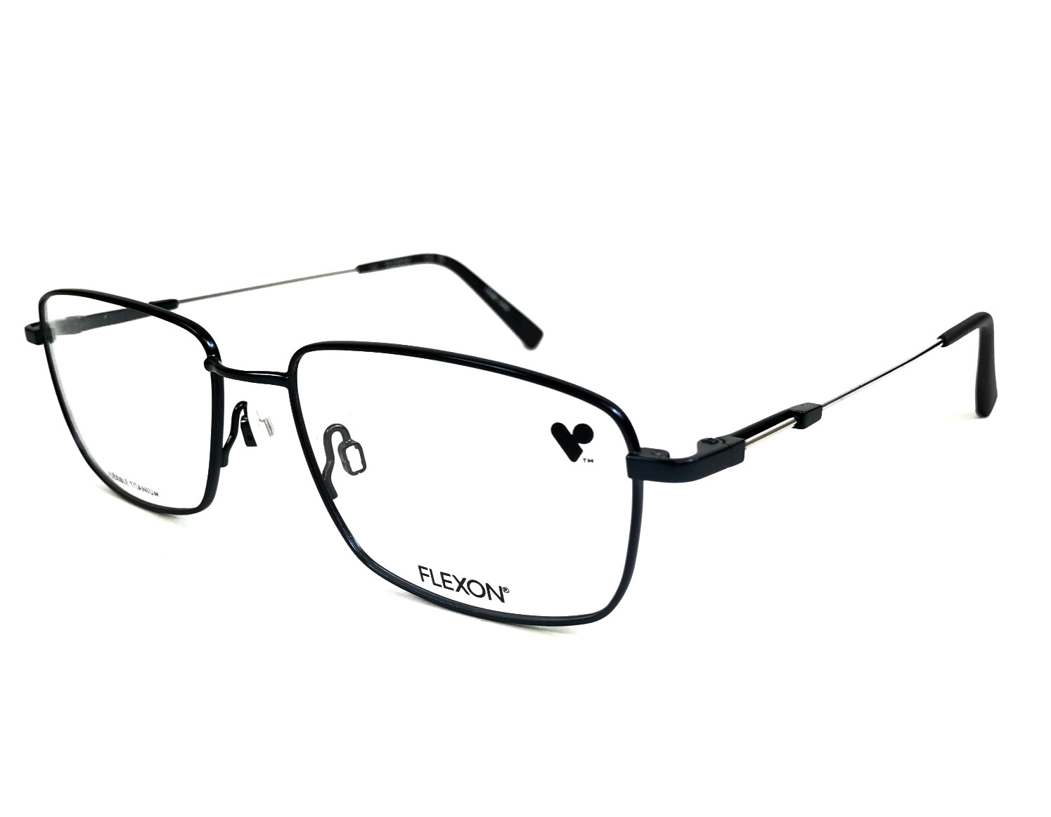 Flexon Eyeglasses Frames H6001 413 Midnight Navy Blue Silver Wire Rim 55-17-145