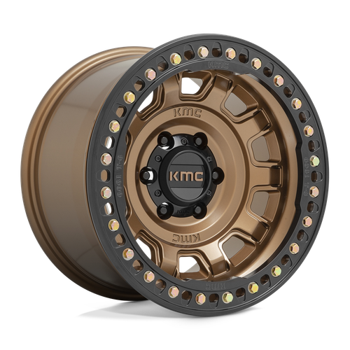 17x9 KMC KM236 TANK BEADLOCK Matte Bronze Wheel 5x5 (-38mm) - Foto 1 di 5