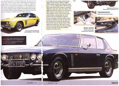 2 LOT Jensen Interceptor & FF, Multi-Page UK Magazine Articles. USA Mail: $3.60