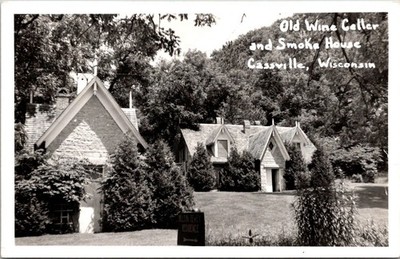 Vintage Postcard RPPC Old Wine Cellar Smoke House Cassville Wisconsin B7