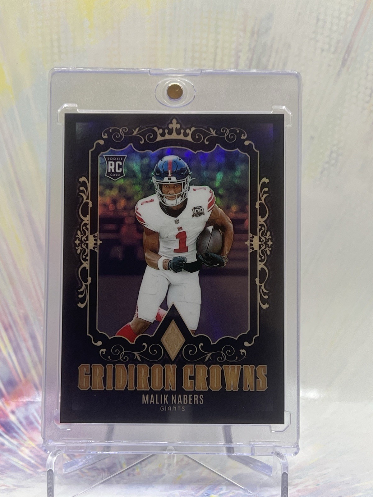 2024 Panini Phoenix Malik Nabers Gridiron Crowns SSP RC Case Hit New York Giants