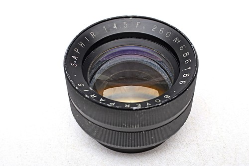 Boyer Paris Saphir 260mm f4.5 Large Format 8x10 barrel lens+UnUSUAL+RARE+NICE
