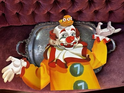 Large Vintage Paper Litho Clown Circus & Carnival Halloween Decoration Oddities