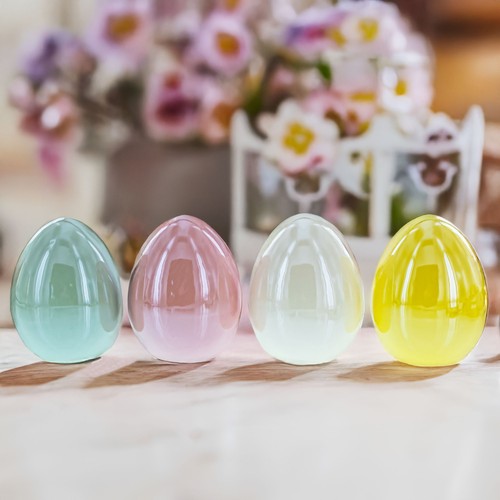 Set of 4 Multicolored Pearlized Ceramic Easter Eggs - 第 2/4 張圖片