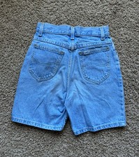 Vintage Lee Rider Denim Shorts Boy's Size 12R Made in USA Light Wash