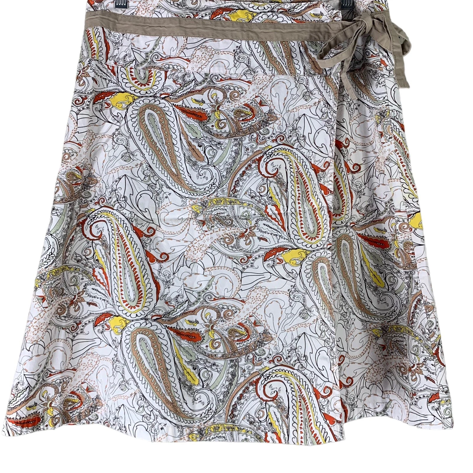 Water Girl Size Small Wrap Skirt Multicolor Paisley Print A Line Knee Length
