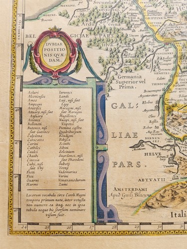 1640 MAP of ANCIENT GERMANY by WILLEM BLAEU antique AUTHENTIC hand colored - Picture 3 of 5