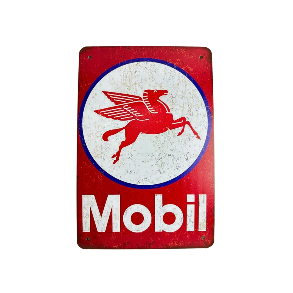 Mobil oil Vintage style metal tin for wall decoration. Retro style. Garage. - Image 2 of 4