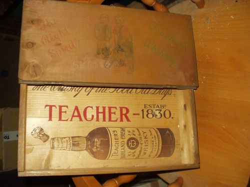 Teachers whisky advertising 1950s, 3 boxes
