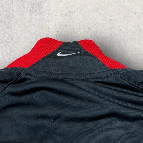 Vintage Nike Track Sweater Boys Medium (8-10) Black Red Full Zip High Neck Y2K 5 - Picture 12 of 13