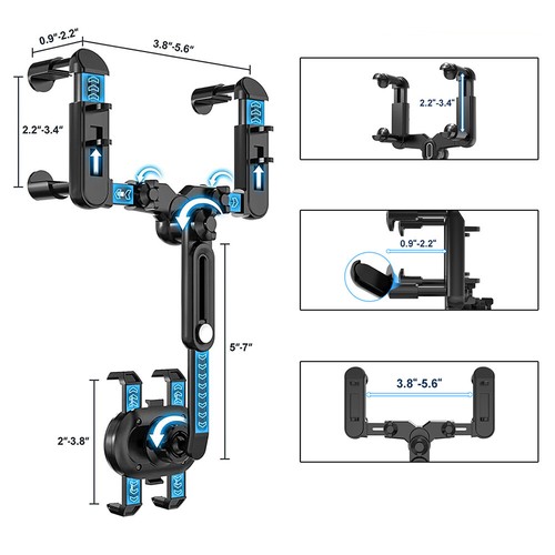 Universal 360 Rotation Auto Rückspiegel Halterung Ständer GPS Handy Halter - Bild 2 von 9