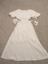 Talulah White Maxi Dress Side Cutouts Rayon Summer Romantic Size S Boho Hippie