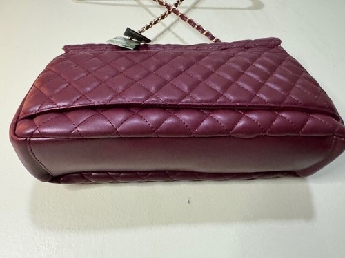 Badgley Mischka Quilted Messenger Bag Plum Color NWT - Picture 23 of 24