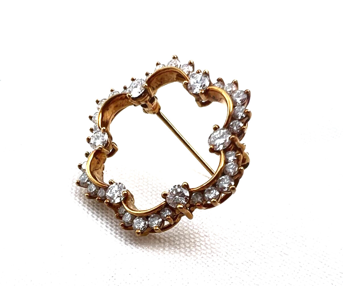 MAGNIFICENT KURT WAYNE 18K ROSE GOLD  DIAMOND BRO… - image 3