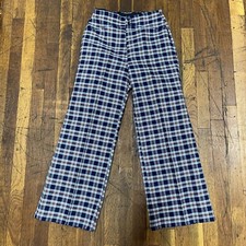 Vintage Sears Jr Bazaar 70s Plaid Wide Leg Pants Women s 13x26 Blue Red