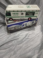 1998 HESS RECREATION VAN TRUCK WITH DUNE BUGGY AND MOTORCYCLE.