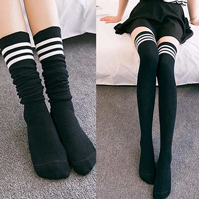Girls Ladies Women Thigh High Over the Knee Socks Extra Long Cotton Stockings US - Image 4 of 4